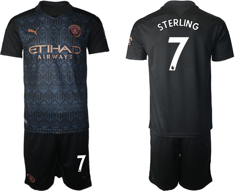 Men 2020-2021 club Manchester City away #7 black Soccer Jerseys->manchester city jersey->Soccer Club Jersey